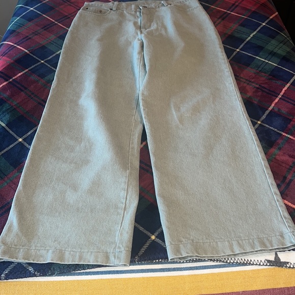 Stylenanda 3ce Green mid rise wide leg denim jeans - Picture 6 of 17